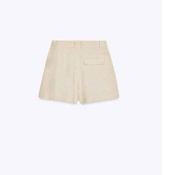 Zara Linen bermuda shorts, light beige, size Small, never worn - Picture 4 of 8